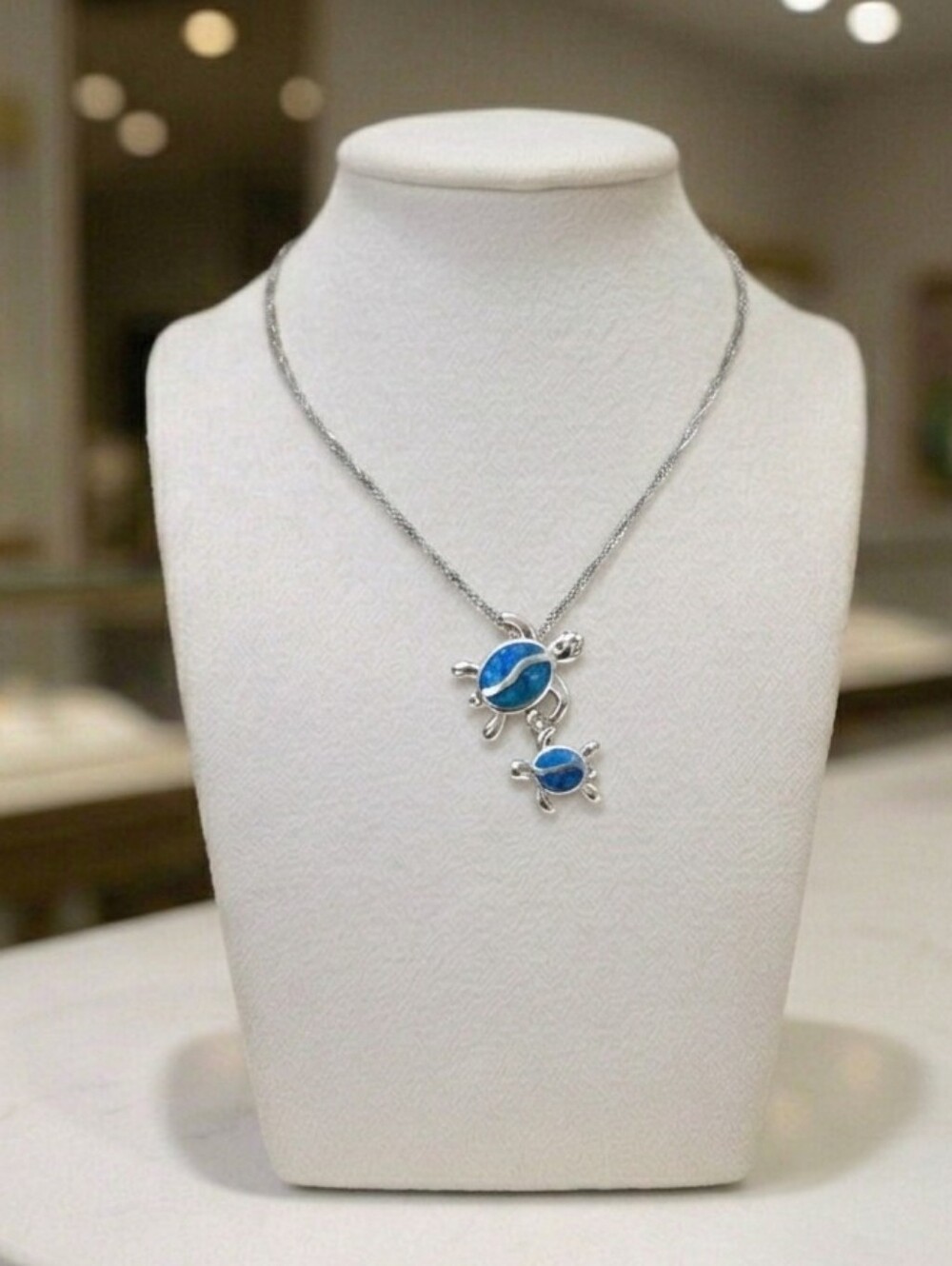 A Little Splash of Love: Mama & Baby Turtle Necklace 🌊🐢